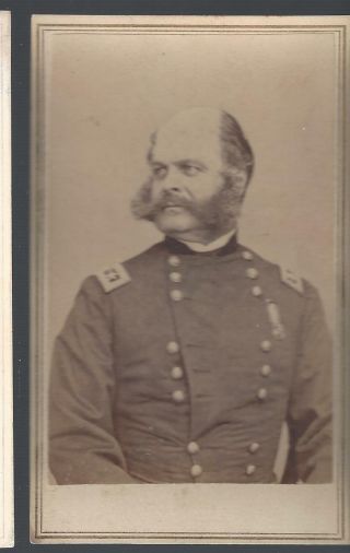 Civil War Cdv Of Union General Ambrose Burnside With Ix Corps Badge