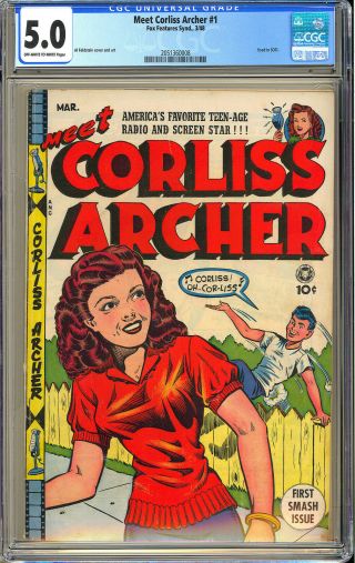 Meet Corliss Archer 1 First Issue In Soti Pre - Code Fox Comic 1948 Cgc 5.  0