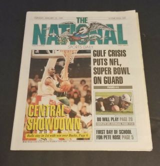 The National Sports Daily Newspaper Jan.  15 1991 Rare Michael Jordan