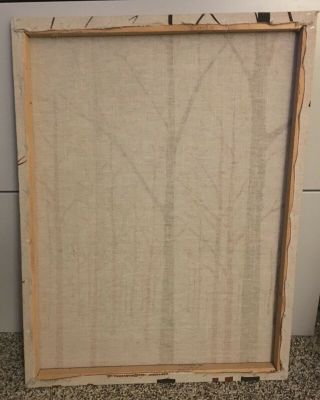 Vintage Marushka Screen Print Trees Fabric Textile Mid Century Modern 70 ' s Art 2