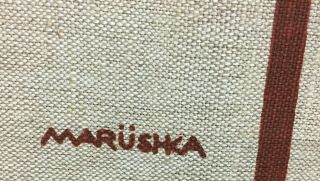 Vintage Marushka Screen Print Trees Fabric Textile Mid Century Modern 70 ' s Art 3