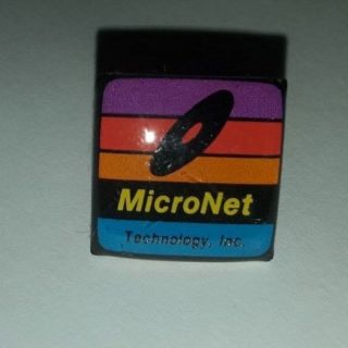 Vtg Tech Advertising Lapel Pin Micronet Technology Apple Macintosh Computer