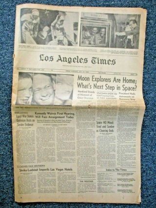 Vintage Los Angeles Times Apollo 11 " Moon Explorers Are Home " July 25,  1969