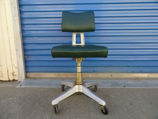 Vintage Goodform Industrial Swivel Office Chair Rolling Propeller Base Green