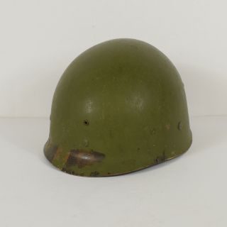 1970s Vietnam Era Us Army Green Painted Fiberglass Helmet Liner