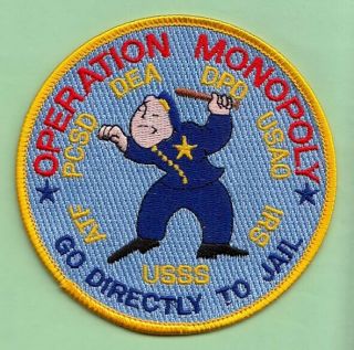 B15 Dea Usss Op Monopoly Irs Atf Ice Fed Police Patch Secret Service Agent