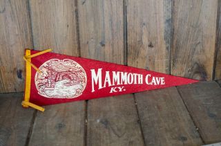 Vintage Mammoth Cave Kentucky Pennant Old Vintage