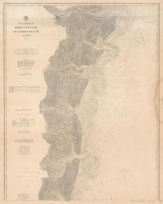 1889 U.  S.  Coast Survey Map Of Savannah,  Sapelo Island,  And Ossabaw Island