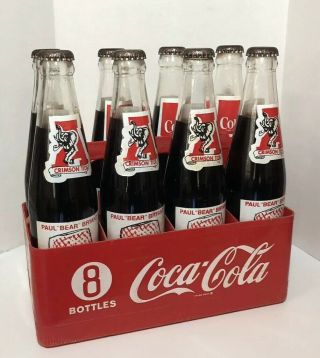Alabama Crimson Tide 1979 Bear Bryant Full Coke Bottles 315 Wins Set Of 8 W/case