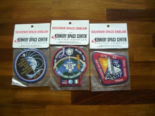 Kennedy Space Centre 3 Badge/patches Space Challenger In Packets