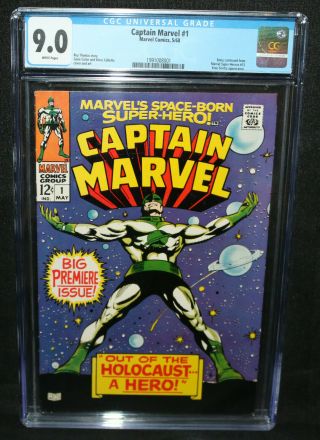 Captain Marvel 1 - Story Contd.  From Marvel - Heroes 13 - Cgc 9.  0 - 1968