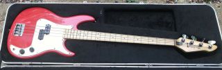 Vintage Red Peavey Fury 4 String Electric Bass - Made In The Usa With Ohsc
