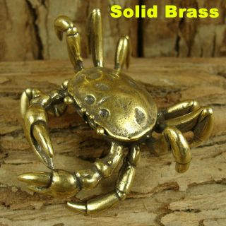 Solid Brass Crab Figurine Statue Animal Figurines Decoration Ornament