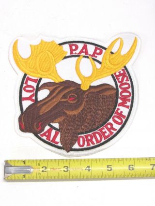 Nos Vintage P.  A.  P.  Loyal Order Of Moose Embroidered 6 " X 6 - 5/8 " Patch