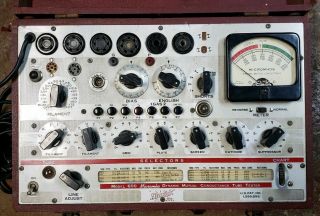 Vintage Hickok Model 600 Dynamic Mutual Conductance Vacuum Tube Tester Machine 2