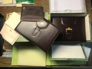Vintage Rolex 80 - 90’s Leather Day - Date 71.  00.  01 Box With Notebook - Pad; Wallet