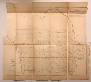 1855 Public Survey Map Of Iowa Surveyor General’s Office Dubuque