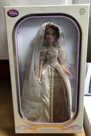 Disney Store 17”limited Ed Tangled Ever After Rapunzel Wedding Doll Nib