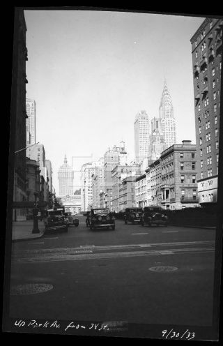 1933 Park Ave 34th St Manhattan Nyc York City Old Photo Negative 701b