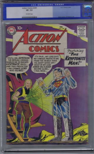Action Comics 249 Dc 1959 Cgc 7.  5 (very Fine -)