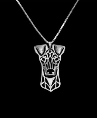 Manchester Terrier Pendant Necklace Collectable Gift With 18 Inch Chain - Silver
