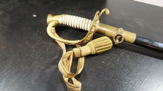 Post Wwii Us Navy Officers Sword Knot Named Hilborn And Hamburger German Blade