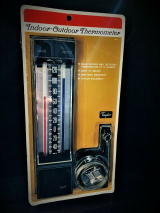 Vintage Taylor Indoor Outdoor Thermometer Old Stock - Pn 5377 - Made In Usa