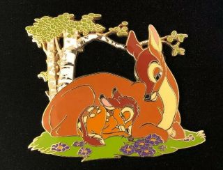 Disney Le 100 Bambi & Mother Under Tree Htf Very Rare Pin Jumbo
