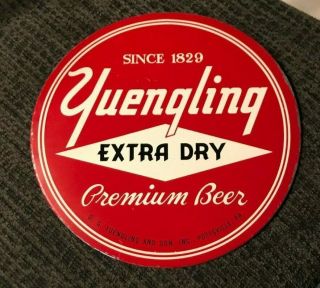 Vintage Yuengling Beer Toc Tin Over Cardboard 9 " Button Sign Pottsville Pa Metal