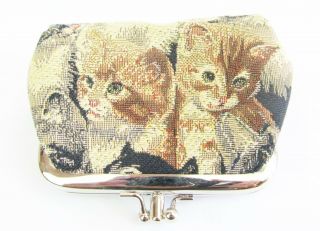 Signare Cats & Kittens Double Section Tapestry Coin Purse 2