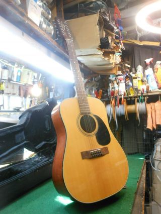 Vintage Alvarez Model 5021 12 - String Acoustic Guitar MADE IN JAPAN w ' case 2