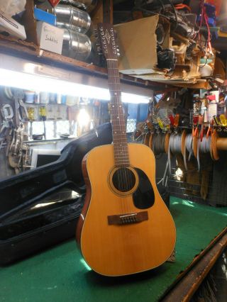 Vintage Alvarez Model 5021 12 - String Acoustic Guitar MADE IN JAPAN w ' case 3