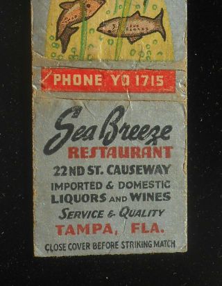 1940s Sea Breeze Restaurant Sea Food 22nd St.  Causeway Tampa Fl Hillsborough Co