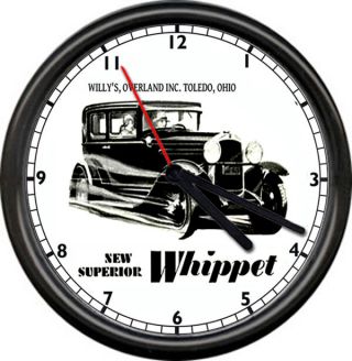 Whippet Overland Toledo Ohio Auto Sales Service Parts Dealer Sign Wall Clock