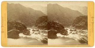 Edweard Muybridge Stereoview Union Pacific Railroad Devil’s Gate Weber Canyon