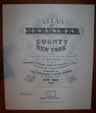 1868 Herkimer County Ny Atlas Map Fw Beers Little Falls Warren Ohio 1977 Reprint