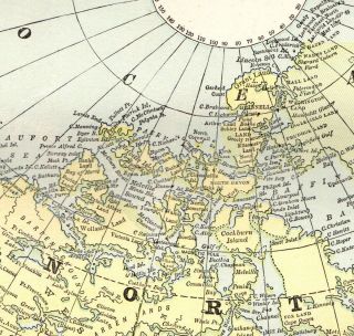 1898 Antique NORTH POLE Map ARCTIC Map North Polar Region Gallery Wall Art 4751 2