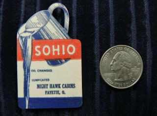 Sohio - Standard Oil Co Of Ohio Motor Oil Split Ring Service Reminder Change Tag
