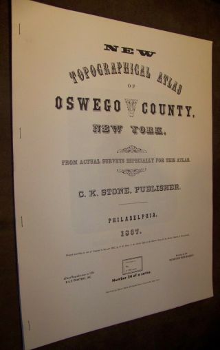 1867 Oswego County Ny Atlas Map Fw Beers Albion Parish Redfield 1974 Reprint