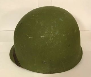 Early Vietnam U.  S.  M1 Paratrooper Helmet W Liner Leather Chin Strap B5692 Miller