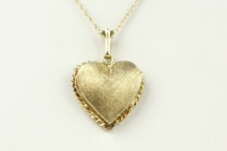 Vintage 14k Yellow Gold Heart Locket Pendant With Fancy Chain