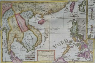 Philippines,  Vietnam,  Taiwan,  Thailand,  Laos,  Cambodia,  ….  Map Bonne/raynal,  1780