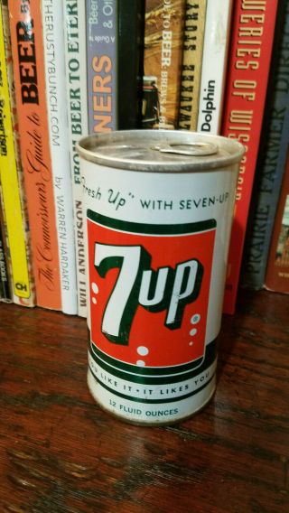 7up 12oz Pull Top Soda Can Old Graphics