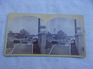 Prairie Du Chien,  Wisconsin River Steamer Stereo View Card No.  43 - - 1870s