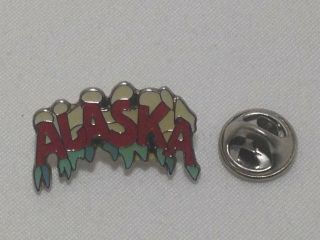 Rare Vintage Enamel Alaska Snow & Ice Lapel Hat Pin Tie Tac Tack