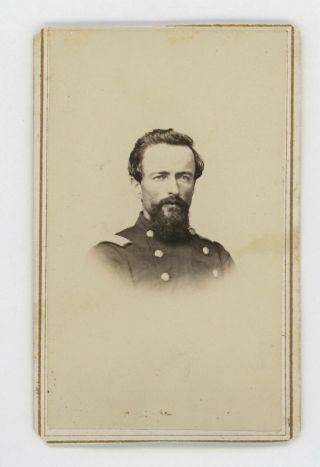 Civil War Officer Cdv Photo With Beard,  By M.  Witt Columbus,  Ohio