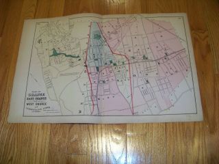 1872 Map F.  W.  Beers,  Comstock & Cline East Orange West Orange Paterson Nj