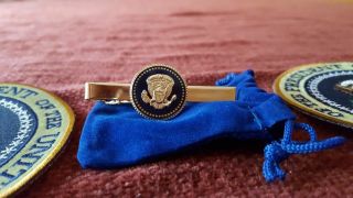 Tie Clip - Tie Bar - Presidential 24k Gold Plated - Presidential Seal - Handmade