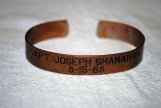 Vietnam Pow Bracelet Copper Cpt Joseph Shanahan 8/15/68 Clinton Iowa F4 - Phantom
