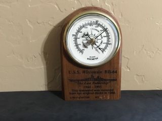 Rare Find U.  S.  S Wisconsin Deck Peice Barometer